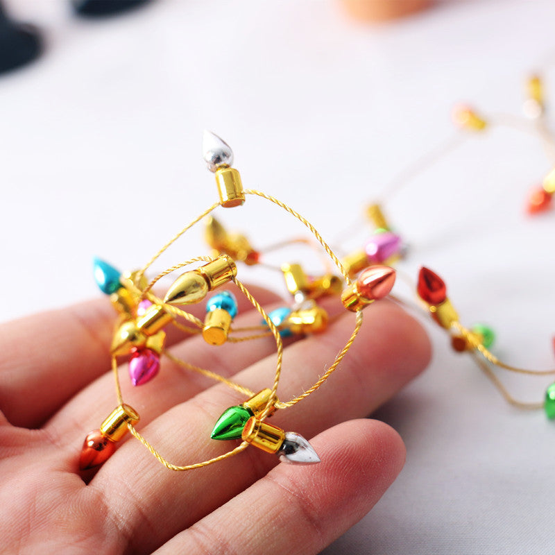 Wholesale Dollhouse1:12 doll house mini string lights neon Christmas door model holiday decoration accessories